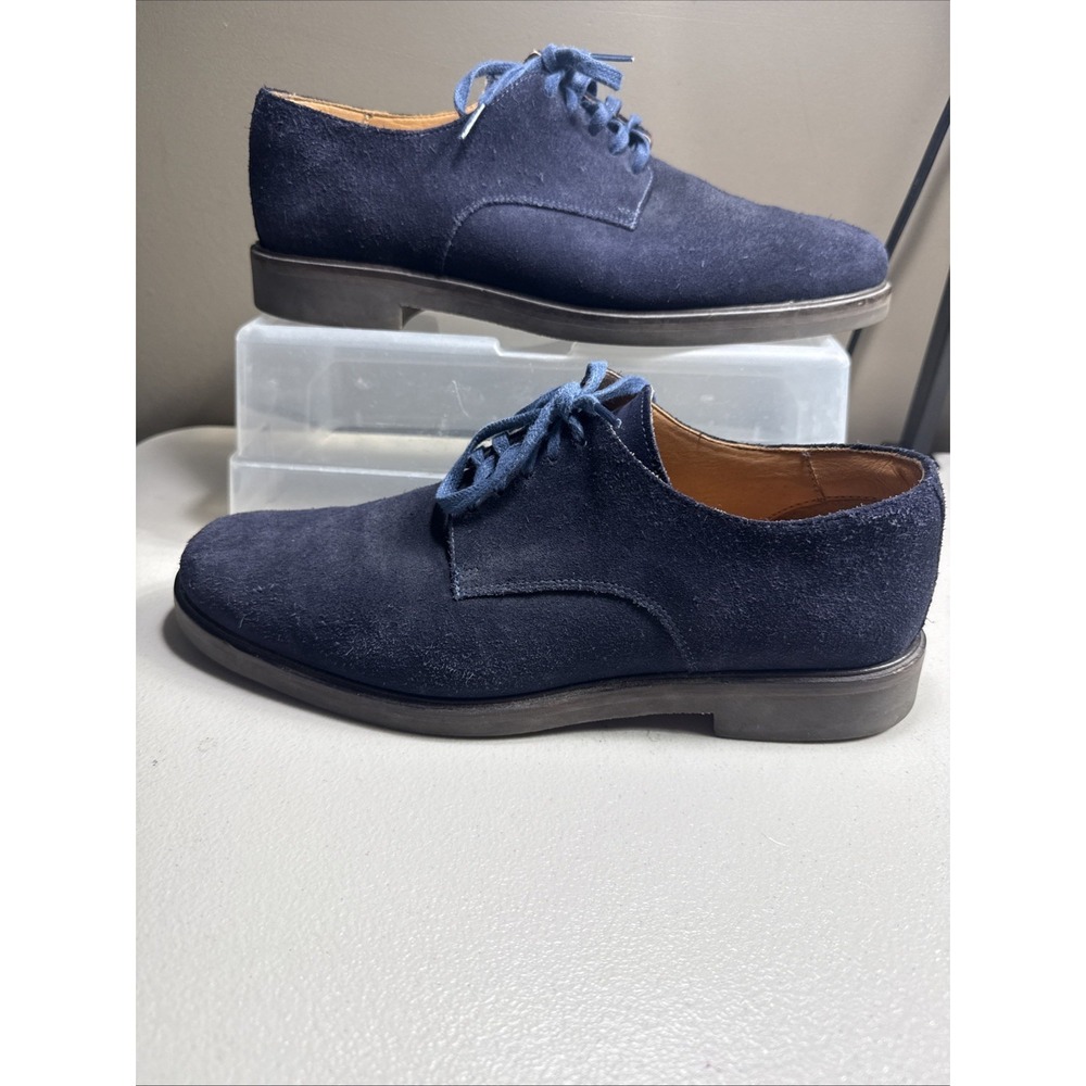Donald J Pliner Placido Men 11 Blue Suede Oxford Dress Shoes EUC Ready To Wear